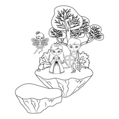 princess fairy and knight of fairytale design