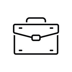 Black line icon for briefcase suitcase