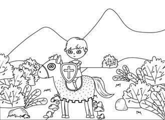 Isolated medieval knight design vector illustration