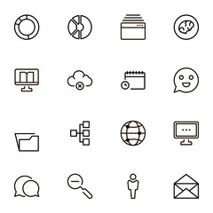 Team structure line icon set.