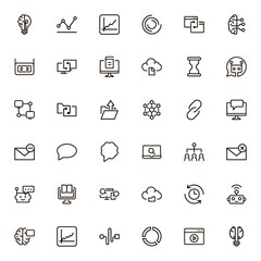 Team structure line icon set.
