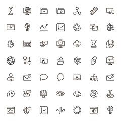 Team structure line icon set.