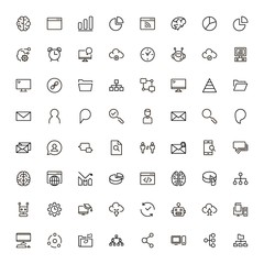 Team structure line icon set.