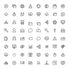 Team structure line icon set.