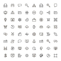 Team structure line icon set.