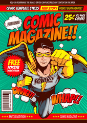 comic cover template background, flyer brochure speech bubbles, doodle art, Vector illustration, you can place relevant content on the area. © kirkchai