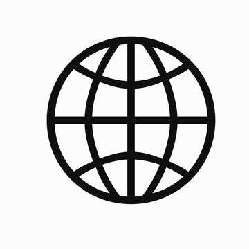 The globe icon. Globe symbol. Flat  illustration