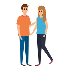 young couple lovers avatars characters