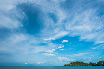 blue sky and white clouds.