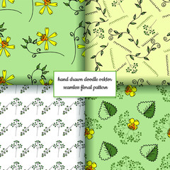 abstract floral background with flowers, vector botanical seamless patterns.