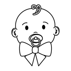 cute little baby boy with pacifier character