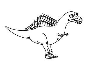 cute spinosaurus comic character icon