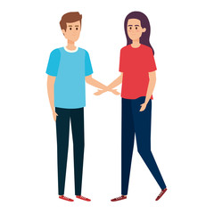Fototapeta premium young couple lovers avatars characters
