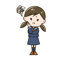 困る女の子　ポーズ　イラスト