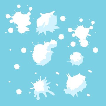 snow balls thrown isolated design - Vector
