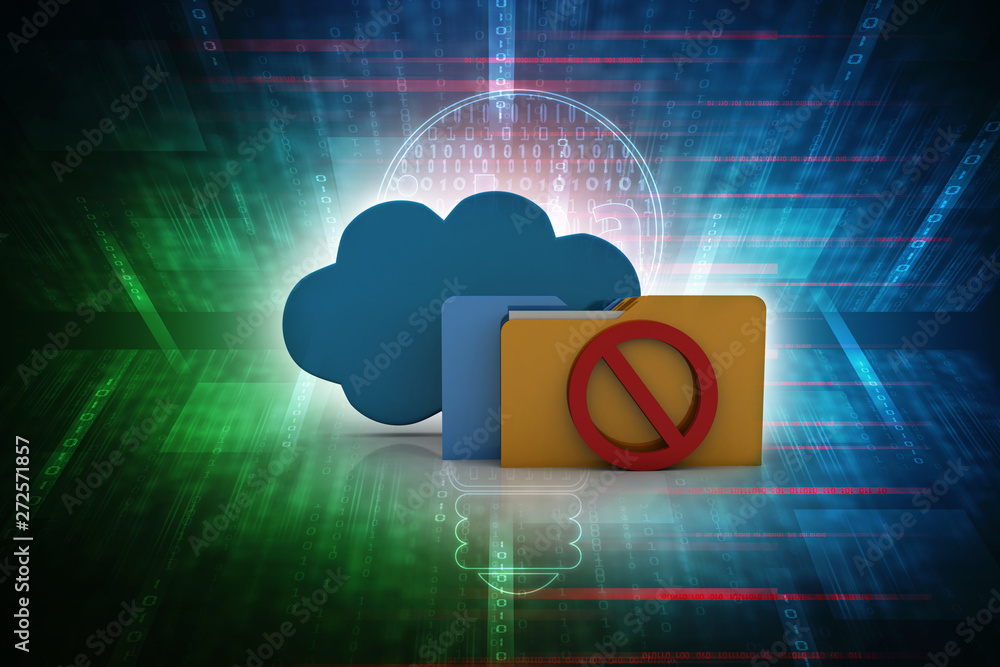 Poster 3d rendering cloud folder network