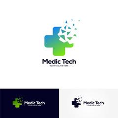 medical tech logo designs template, healthcare logo designs