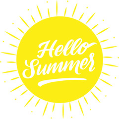 Hello summer lettering sign