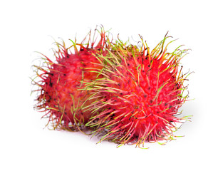 Rambutan fruit on a white background