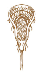 Lacrosse Stick Sketch Sepia