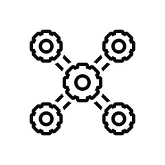 Black line icon for organization