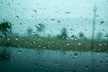 Rain drop on the car glass background 