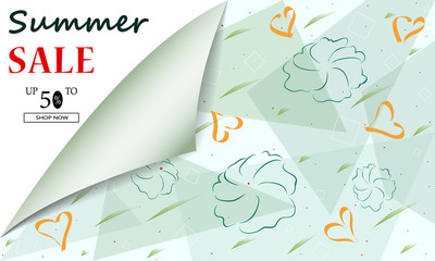 Creative summer Sale background headers or banners with discount offer. Art posters. Design for seasonal clearance. It can be used in advertising, web design, graphic design