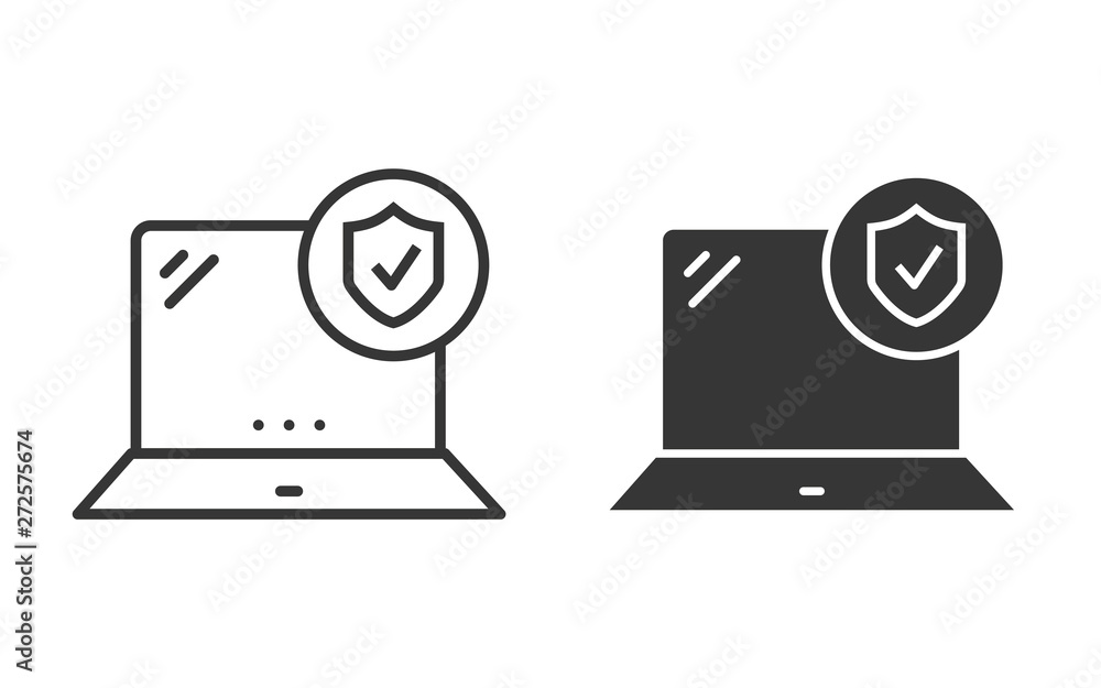 Fototapete laptop security vector icon for graphic and web design.