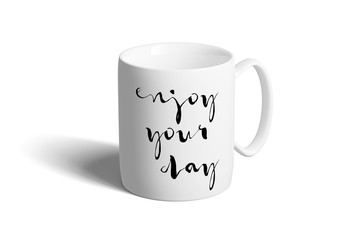 Mock up of a Ceramic mug on a white background