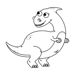 cute dinosaur comic character icon