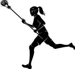 Lacrosse Female Running Silhouette