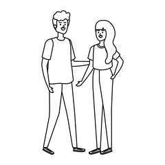 young couple lovers avatars characters