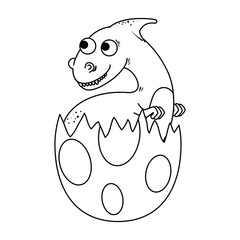 cute newborn dinosaur breaking the shell