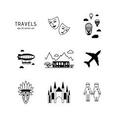 Travels - vector icons set.