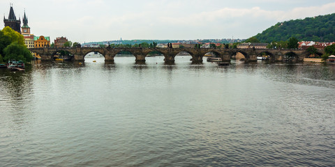 Bridge Over River Danube Prague Czech Republic