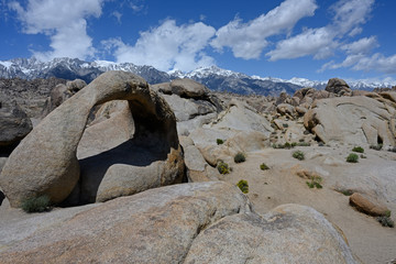 Traveling in South California around Lone Pines. Mobius Arch with Mountain Whitney on the back