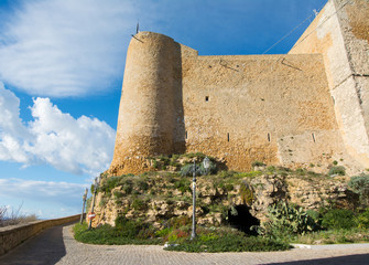 Fototapeta na wymiar Sicilian castles. Naro Medieval Castle.