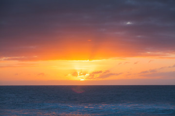 Naklejka na ściany i meble Beautiful sunset on Fuerteventura, Canary islands, Spain
