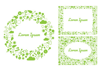 Copy space on green element background. Eco friendly design idea. for Presentation, poster or flyer. Clean and flat style.