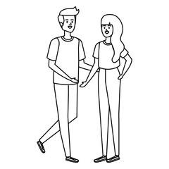 young couple lovers avatars characters