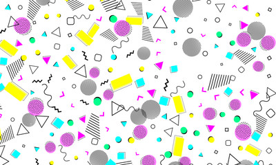 Pop art color background. Memphis pattern
