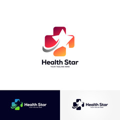 health star logo designs template, healthcare logo designs