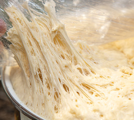 White dough as an abstract background