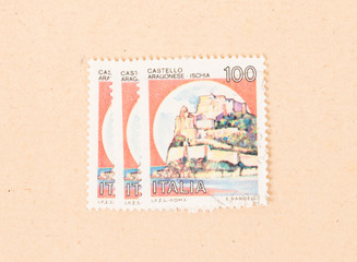 ITALY - CIRCA 1980: A stamp printed in Italy shows Castello Aragonese, circa 1980