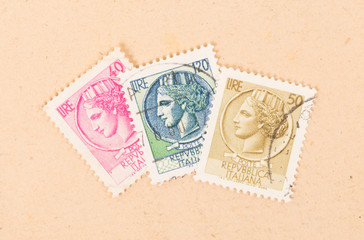 ITALY - CIRCA 1960: Stamps printed in Italy showing a person with a crown, circa 1960