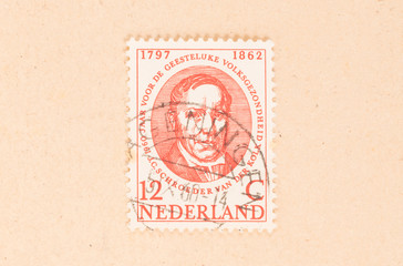 THE NETHERLANDS 1960: A stamp printed in the Netherlands shows social healthcare, circa 1960