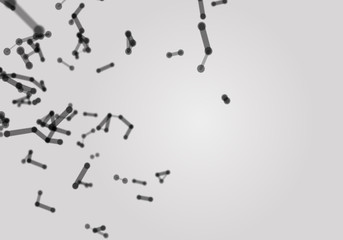 Connecting dot polygon background, Concept of Network, Business, Connecting, Molecule, Data. 3D Rendering.