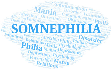 Somnephilia word cloud. Type of Philia.