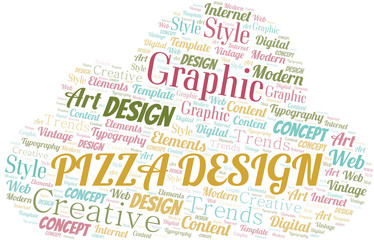 Fototapeta premium Pizza Design word cloud. Wordcloud made with text only.