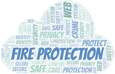 Obraz premium Fire Protection word cloud. Wordcloud made with text only.